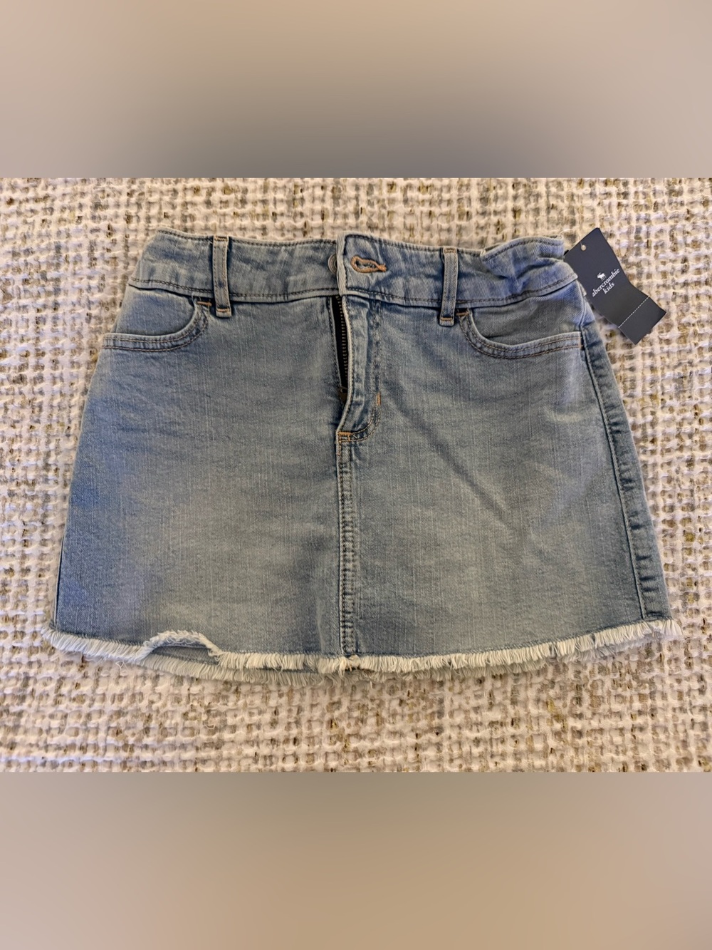 Abercrombie Kids Denim Skirt Girls 11/12 Denim Shorts under. NWT